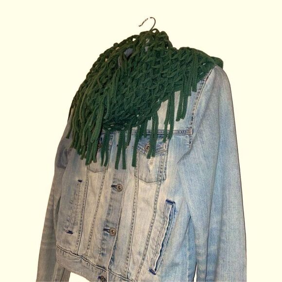 Crochet Fringe Infinity Scarf - Picture 9 of 11